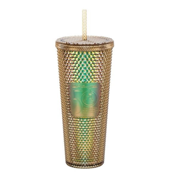 Disney Parks Walt Disney World 50th Anniversary Gold Starbucks Spike Tumbler - Picture 2 of 5